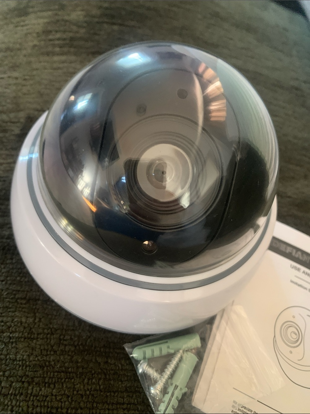 Fake Dome Security Camera with Smoked Dome - Indoor/Outdoor Video Surveillance
